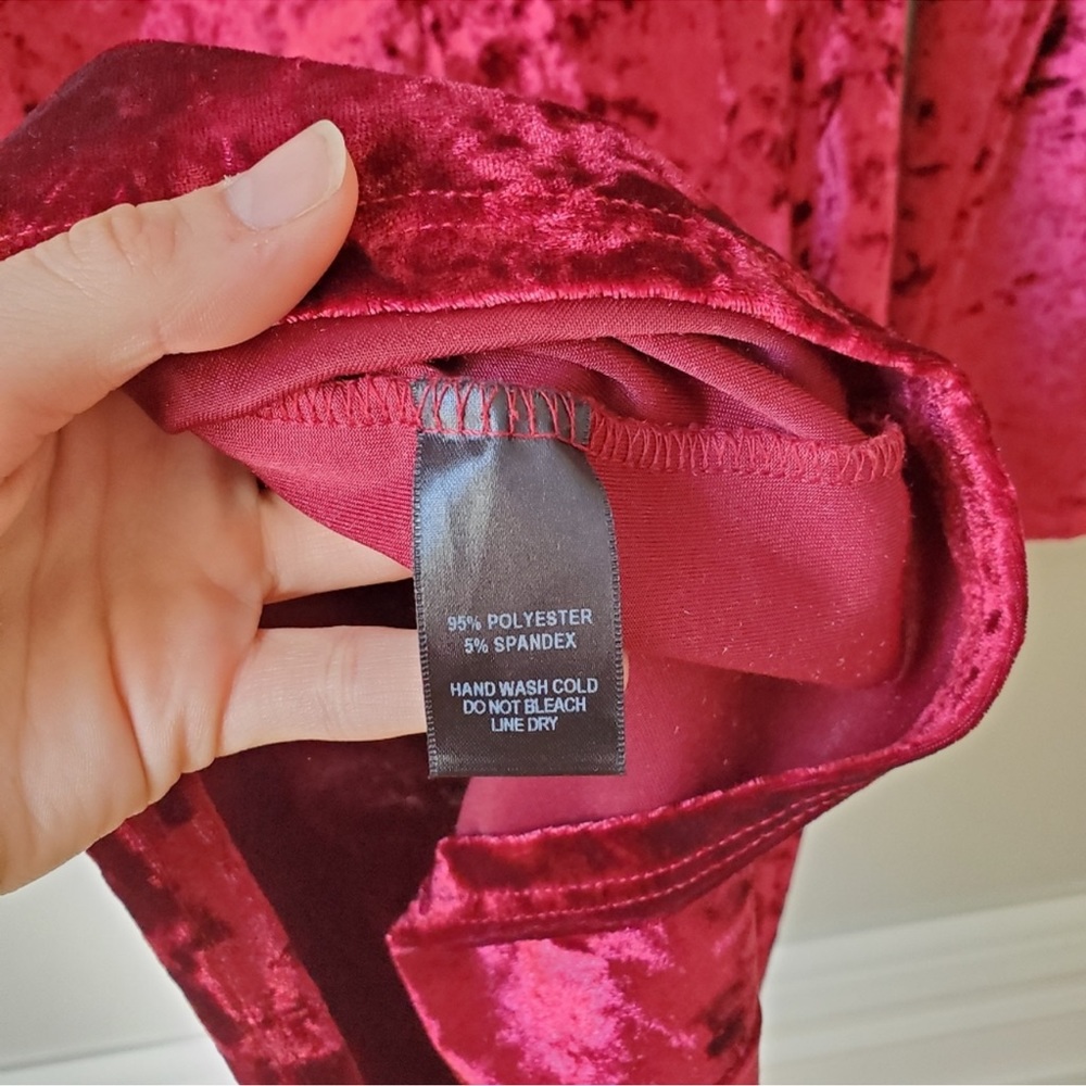 Lulus | Raspberry Red True Story Crushed Velvet B… - image 4